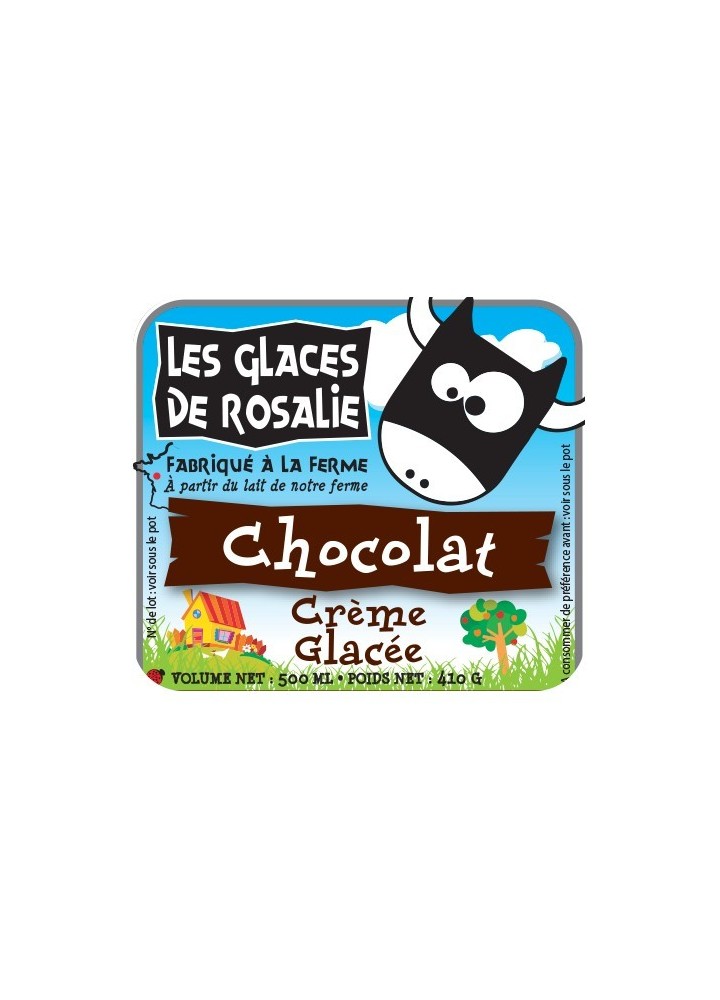 Crème glacée chocolat - les glaces de rosalie - 500ml